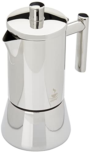 GEFU Ge16380 4 Cup Espresso Maker, Stainless Steel, Stainless Steel, 20 x 13.5 x 9.5 cm