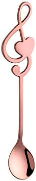  Fancy Espresso Coffee Spoons Gold Set Of 8, MINGYU 6-inch Music Note Design Cute And Lovely Small Mixing Spoons Set, 18/8 Stainless Steel Shiny For Daily Use/Café/Restaurant/Hotel