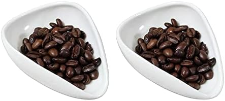  2pcs Ceramic Coffee Scoops Coffee Bean Weighing Bowls Coffee Powder Spoon