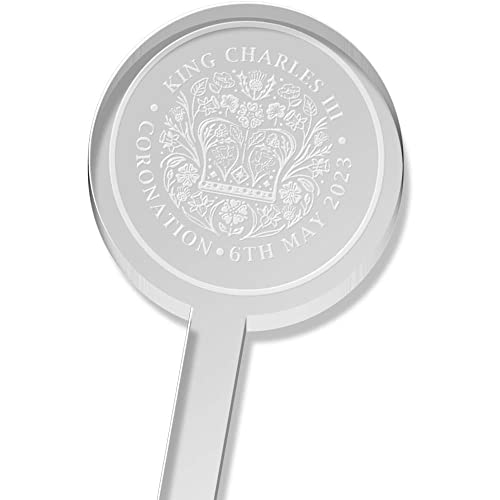  Azeeda 5 X 'King Charles Coronation Emblem' Tall Drink Stirrers/Swizzle Sticks (DS00052997)