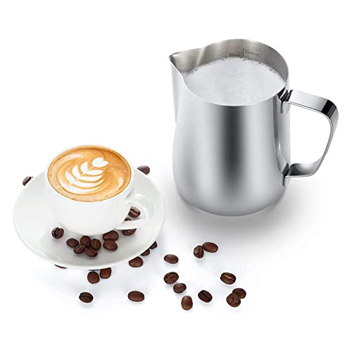  Milk Frothing Pitcher 304 Stainless Steel Milk Frother Cup 20 Oz (600ml) For Coffee Arts/Espresso/Cappuccino