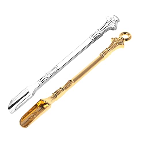  2Pcs Mini Spoons Vintage Measuring Spoon Medicine Spoon Power Scoop Scoop Charms Pendant Kitchen Gadget For Powders Salt Sand Tea Golden Silver 80MM