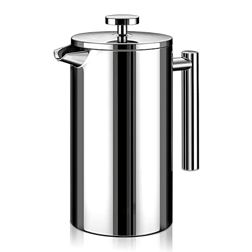  ® 800 Ml Stainless Steel Insulated Coffee Tea Maker With Filter Double Wall (Silver)