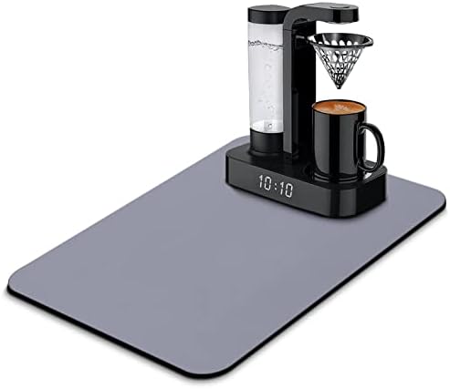  Coffee Bar Mat Accessories For Countertop Super Absorbent Anti-Slip Silicone Dish Drying Mats For Kitchen Counter Draining Pad Decor Gift Fit Coffee Maker Coffee Pot Espresso Machine 23inx15in