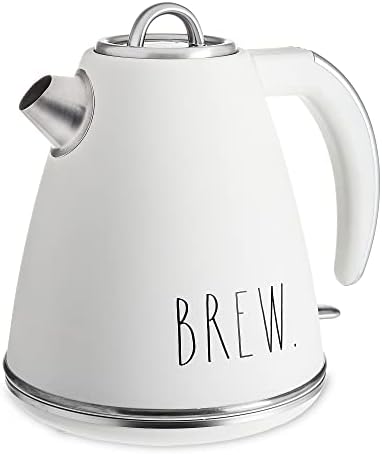  Electric Water Kettle - Stainless Steel Coffee Maker, 1.5 Liter Tea Kettle, Electric Hot Water Kettle With Automatic Shut Off Boil-Dry Protection, 1500 Watt Boiling Power (Cream)