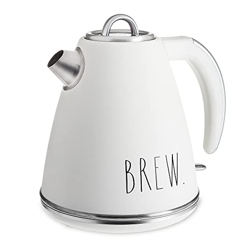 Electric Water Kettle - Stainless Steel Coffee Maker, 1.5 Liter Tea Kettle, Electric Hot Water Kettle With Automatic Shut Off Boil-Dry Protection, 1500 Watt Boiling Power (Cream)