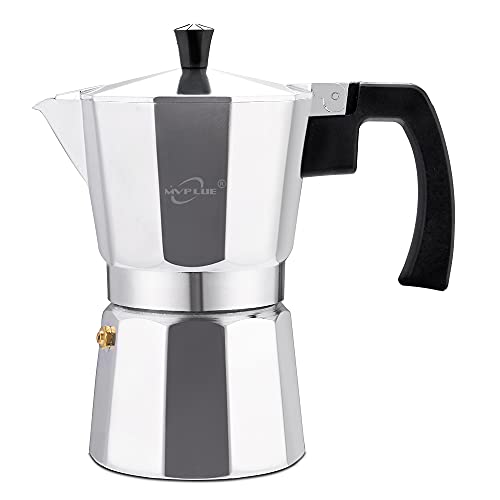  Stovetop Espresso Maker 6 Cup Moka Pot Aluminum Silver，Cuban Coffee Maker，Make Delicious Coffee Easily At Home And Camping