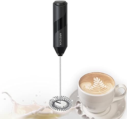  Handheld Milk Frother Small Mixer For Drinks Whisk Frother Of Battery Operated,Stainless Steel Frother Forlatte,cappuccino,hot,chocolate, Matcha(BLCAK)