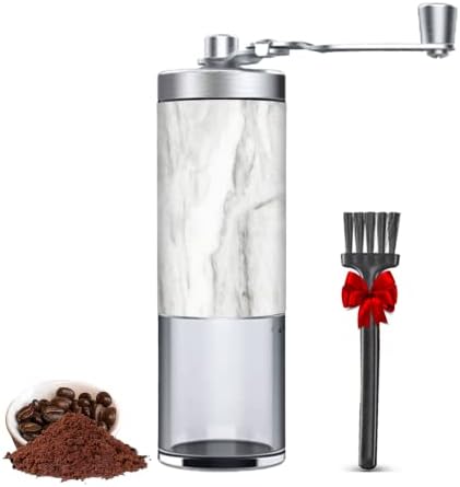  Manual Coffee Grinder, Coffee Bean Grinder With Adjustable Settings, Stainless Steel Hand Coffee Mill, Coffee Grinder Manual For Camping Home And Office (Sliver)