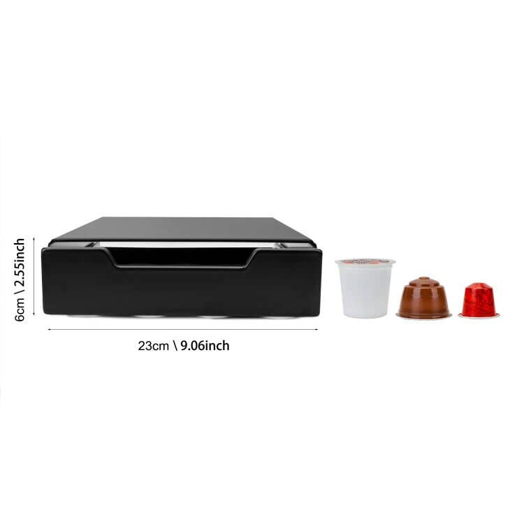  K-Cup Coffee Pods Holder, Coffee Pod Storage Drawer For Nespresso Capsules And Dolce Gusto, Organizer 20 Pod Capacity, Black
