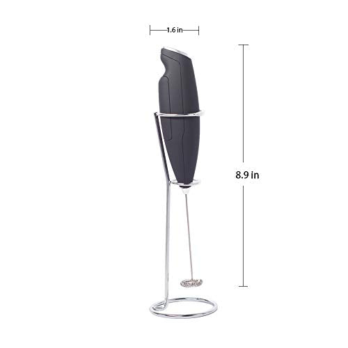  Electric Milk Frother Foam Mixer With Stainless Steel Stand & Whisk Operated Drink Mixer
