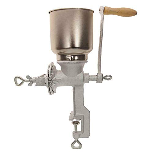  Manual Corn Grinder Flour Maker Wheat Grain Nut Mill Grinder Kitchen Tool, Silver, (17.12 X 5.31) In , HC219