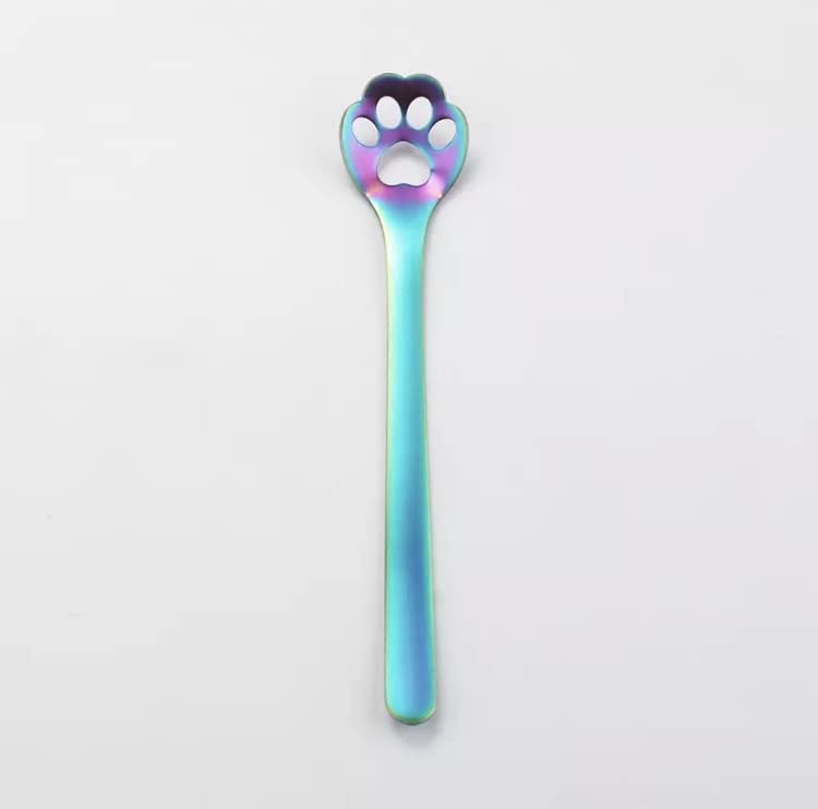 GENERIC Flamingo Haute Couture Paw Spoon, Stainless Steel, Multicolor, Rainbow Stainless Steel, Coffee, Tea, Entertaining, Collectible, Specialty Spoon