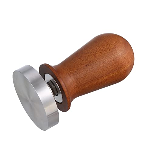  YOLOYO 53mm Espresso Tamper, Consistent Pressure Calibrated Coffee Tamper For Espresso Machine 54mm, Spring Loaded Tamper With Flat Stainless Steel Base (Precious Wood Handle)
