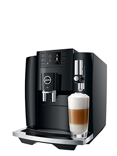 Jura E8 Piano Black Automatic Coffee Machine, 64oz
