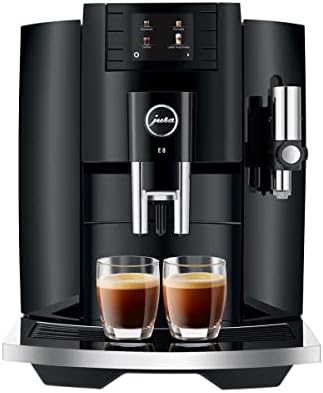 Jura E8 Piano Black Automatic Coffee Machine, 64oz