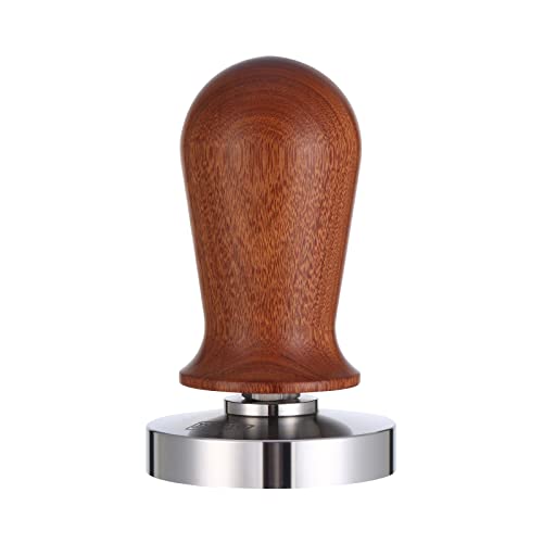  YOLOYO 53mm Espresso Tamper, Consistent Pressure Calibrated Coffee Tamper For Espresso Machine 54mm, Spring Loaded Tamper With Flat Stainless Steel Base (Precious Wood Handle)