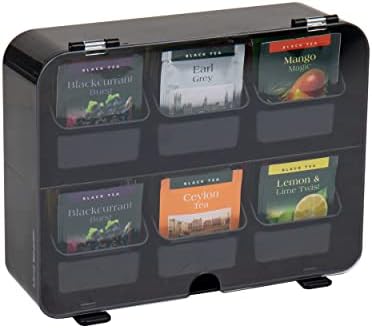  6 Drawer Tea Bag Holder And Organizer, Black