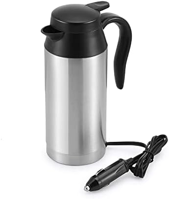 Car Kettle Boiler Sunsbell 650ml Car Heating Travel Cup Stainless Steel Mug Car Coffee Cup Warmer With DC 12V Charger For Car (Kettle Boiler)