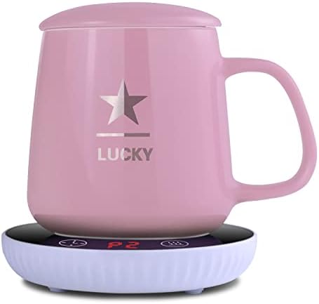  Coffee Mug Warmer For Desk Large Candle Jar Warming Plate Auto Shut Off Desktop Electric Heated Coaster For Tea Cup Teapot Chemex Pot Calentador De Tazas Para Velas Aromaticas Electrico, Black