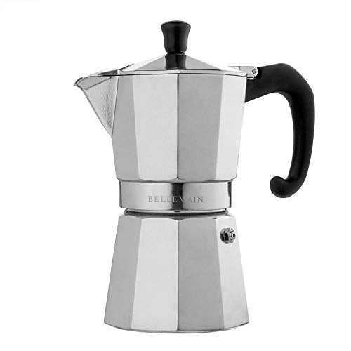  Stovetop Espresso Maker Moka Pot (Silver, 6 Cup)