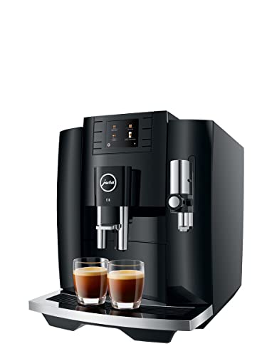 Jura E8 Piano Black Automatic Coffee Machine, 64oz