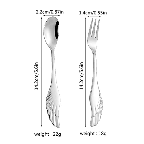  Stainless Steel Creative Dinnerware Set Decorative With For Coffee, Fruit,Dessert,Stirring, Mixing, Sugar, Stir, Ice Cream, Cake, Teaspoon (5 Scoops + 5 Fruit Forks)