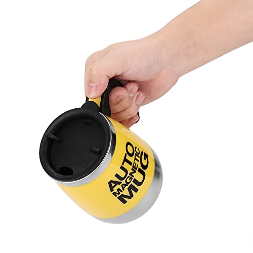  BAGEVI Electric Coffee Stirring Mug Automatic Magnetic Stirring Mug Portable Stirring Mug Suitable For Home Outdoor Travel Office(Yellow)