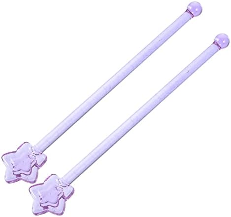  HANABASS 2pcs Glass Stir Sticks Coffee Mixer Wand Stirring Rod Shaker Glass Juice
