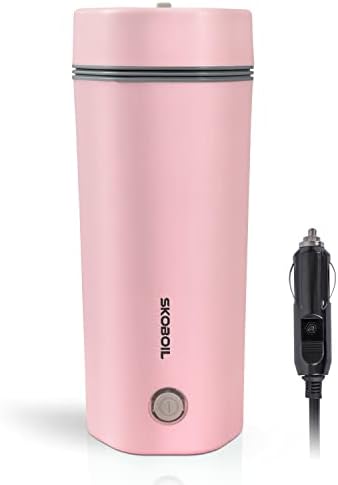  Car Kettle Water Boiler 12V – Portable Electric Kettle Heater Cup For Car – 350ML Stainless Steel Travel Kettle Electric Small Auto Shut-off For Car Camping, Road Trip, Blue