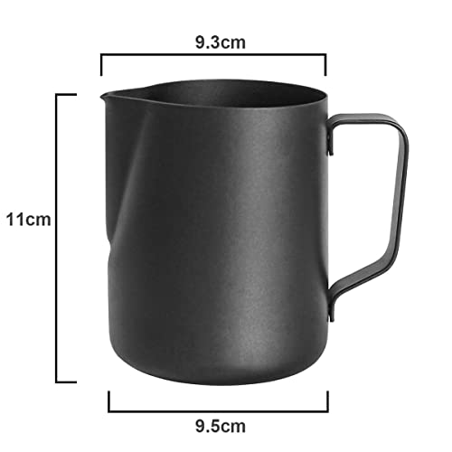  OTECH Black Milk Frothing Pitcher Steaming Cup 20 Ounce (600 Ml),Barista Tool Frother Jug For Espresso Machine Coffee Cappuccino Latte Art
