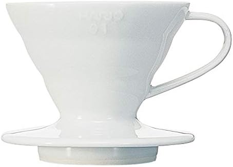 Hario V60 Ceramic Coffee Dripper Pour Over Cone Coffee Maker Size 02, White