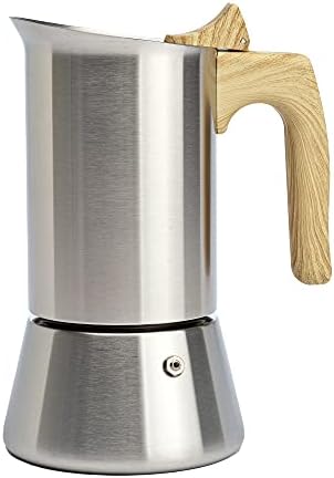  Stainless Steel Stovetop Espresso Coffee Maker, 4-Cup, 3.5"D X 5"W X 7"H