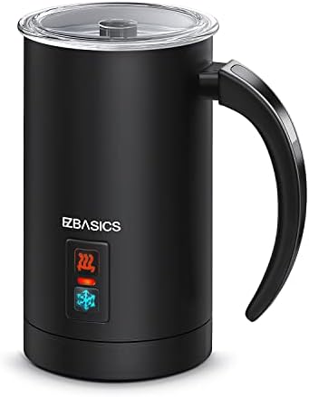  Milk Frother, EZBASICS Electric Milk Steamer Stainless Steel, 8oz/237ml Automatic Hot And Cold Foam Maker, Milk Warmer For Coffee, Latte, Cappuccinos With Two Whisks For Frothing And Heating Milk