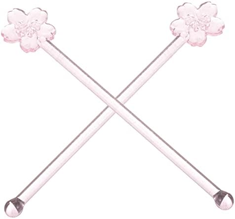  HANABASS 2pcs Glass Stir Sticks Coffee Mixer Wand Stirring Rod Shaker Glass Juice