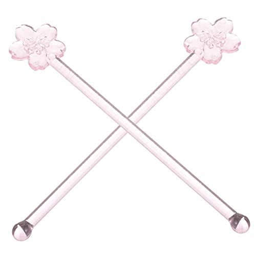  HANABASS 2pcs Glass Stir Sticks Coffee Mixer Wand Stirring Rod Shaker Glass Juice