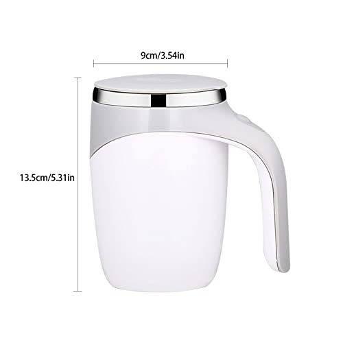  Automatic Magnetic Stirring Coffee Mug, Self Stirring Mug Magnetic Stirring Cup Rotating Home Office Travel Mixing Cup Suitable For Coffee/Milk/Tea/Hot Chocolat (White)