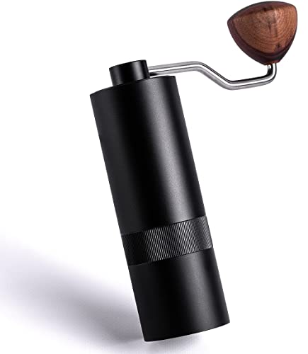  Premium Manual Coffee Grinder Stainless Steel With Aluminum Housing – Conical Hand Coffee Grinder Burr Mill With 5-Axis Grinding Burr And 12 Adjustable Settings – Smooth Grinding Action