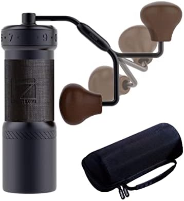 K-Ultra Manual Coffee Grinder Iron Gray With Assembly Consistency Grind Stainless Steel Conical Burr, Foldable Handle, Numerical External Adjustable Setting, All-Round Grinder