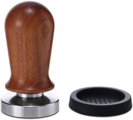  YOLOYO 53mm Espresso Tamper, Consistent Pressure Calibrated Coffee Tamper For Espresso Machine 54mm, Spring Loaded Tamper With Flat Stainless Steel Base (Precious Wood Handle)