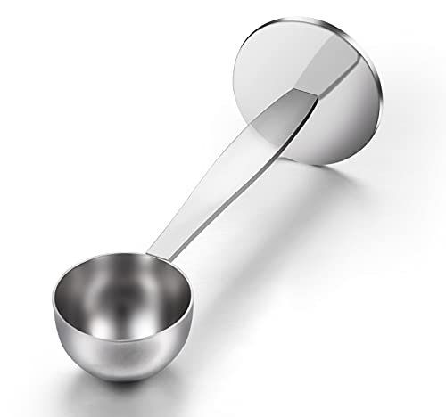  Two-in-One Stainless Steel Coffee Scoop Tamping Dual-Purpose Coffee Spoon Powder Hammer Tamper Multi Function Spoon Holder Coffee Tools For Measuring And Tamping