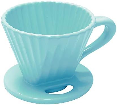  "Lotus" Ceramic Pour Over Coffee Dripper, 8 Ounces, Blue Cove