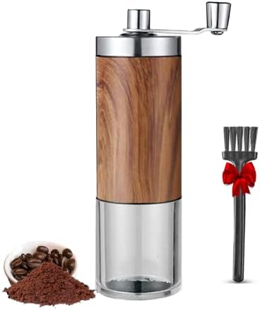  Manual Coffee Grinder, Coffee Bean Grinder With Adjustable Settings, Stainless Steel Hand Coffee Mill, Coffee Grinder Manual For Camping Home And Office (Sliver)