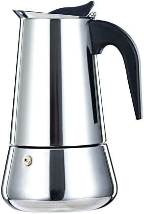  Stovetop Espresso Maker Stainless Steel Italian Coffee Maker Moka Pot Induction-Capable Moka Coffee Machine Cafe Percolator Maker, Silver (12-Cups, 20oz/600ML)-Mother's Day Gifts