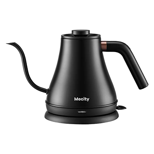  Electric Kettle Gooseneck Water Kettle Stainless Steel Tea Kettle Water Boiler Fast Heating, Auto Shut Off, 27 Ounce, 1000W, Matte Black