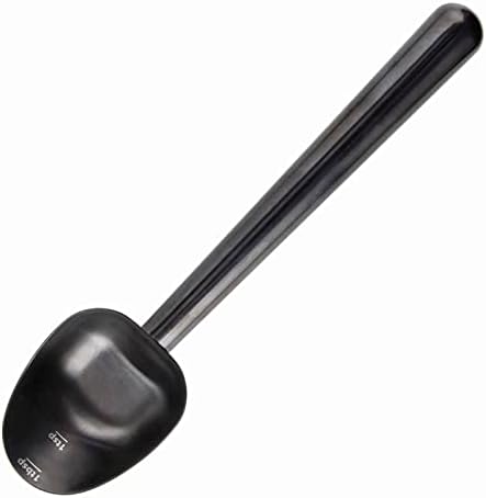  Stainless Steel Long Hollow Handle Coffee Scoop,7g Measuring Spoon For Ground Coffee And Loose Leaf Tea, Rose Gold-Black
