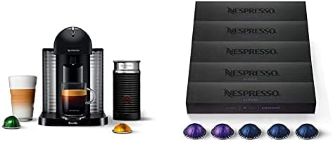 Breville Nespresso Vertuo Coffee And Espresso Machine, Matte Black & Capsules VertuoLine, Espresso Variety Pack, Medium And Dark Roast Espresso Coffee, 50 Count Coffee Pods, Brews 1.35 Ounce