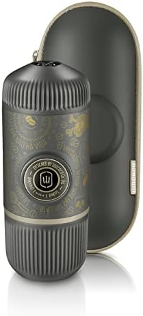 Wacaco Nanopresso Portable Espresso Maker Bundled With Protective Case, Upgrade Version Of Minipresso, 18 Bar Pressure, Portable Travel Coffee Maker, Manually Operated (Nanopresso Dark Soul Grey)