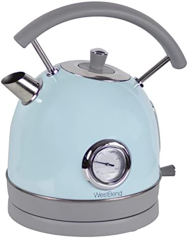  Electric Kettle Retro-Styled Stainless Steel 1500 Watts With Auto-Shutoff & Boil-Dry Protection, 1.7-Liter, Blue