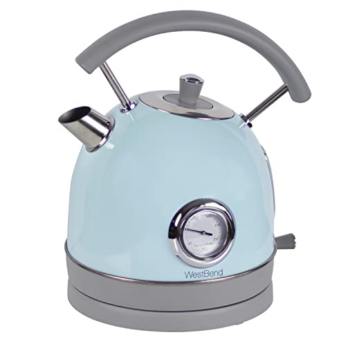  Electric Kettle Retro-Styled Stainless Steel 1500 Watts With Auto-Shutoff & Boil-Dry Protection, 1.7-Liter, Blue